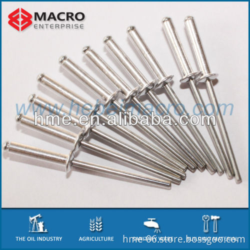 Open type Rivet body & mandrel both Aluminum blind rivet
